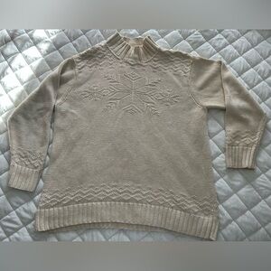 Lauren Ralph Lauren Vintage Exclusive Hand Knit Silk Linen Snowflake Sweater 1X
